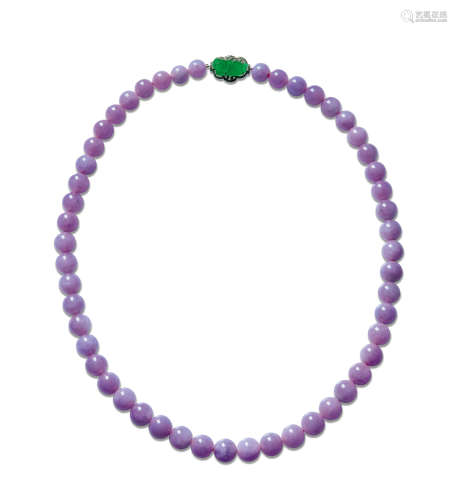 缅甸天然紫罗兰翡翠珠链