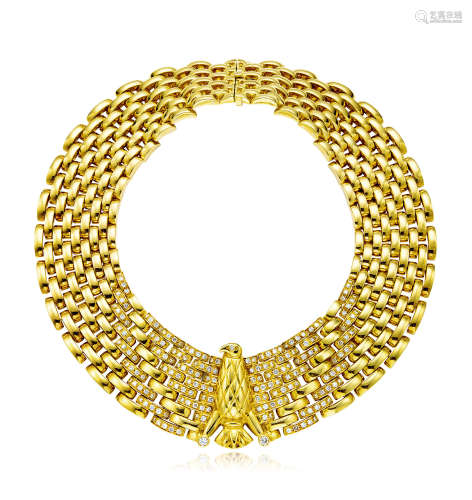卡地亚设计 EGYPTIAN REVIVAL系列 黄金配钻石项链