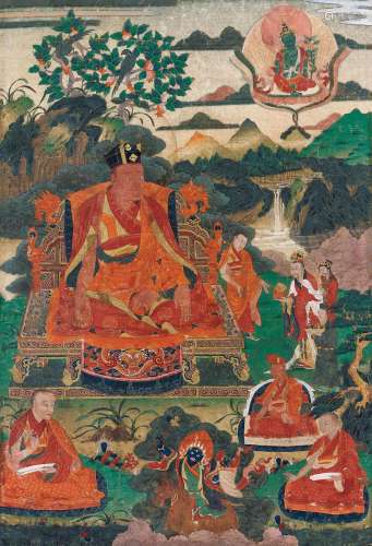 17至18世纪 藏东噶雪画派 二世噶玛巴噶玛巴希唐卡