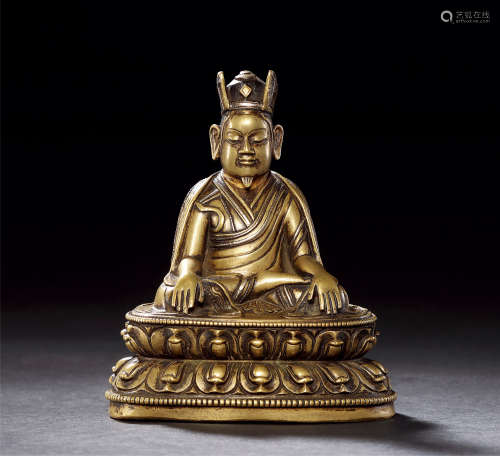 15世纪 黄铜嵌银嵌红铜二世噶玛巴噶玛巴希