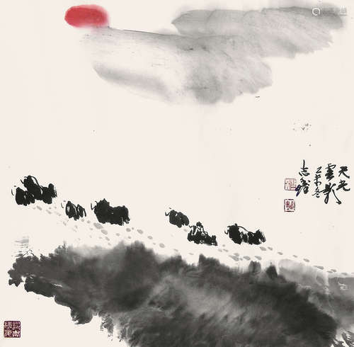 天光云影 蒋志鑫（b.1949-） 纸本 托片