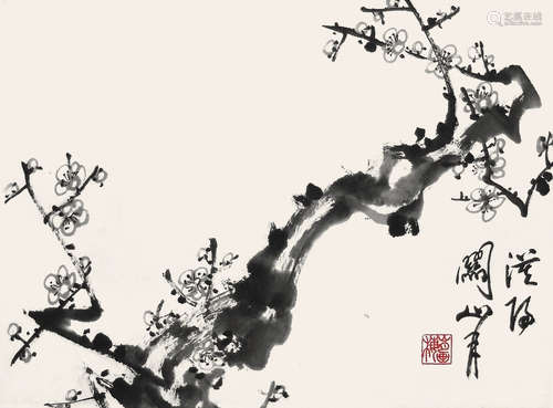 墨梅 关山月（1912-2000） 纸本 立轴