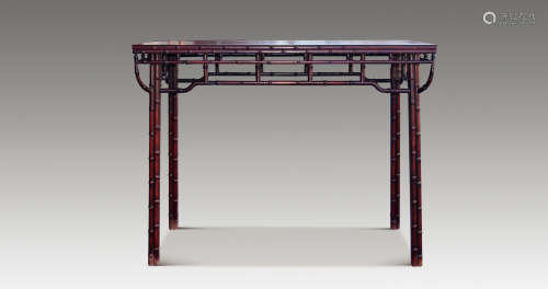 红木竹节纹小条桌