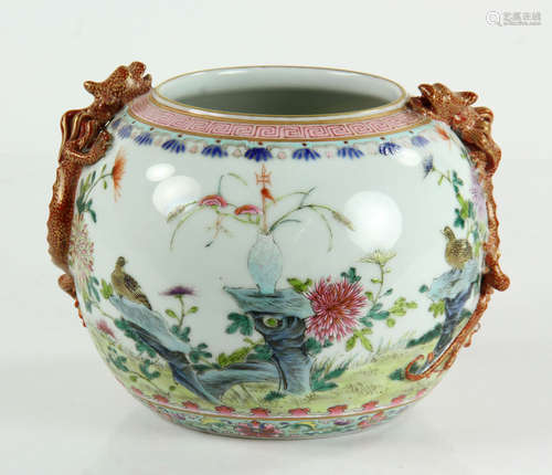 Chinese Famille Rose Porcelain Brush Washer