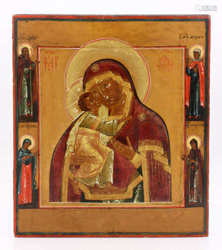 Antique Russian Icon, Mother of God