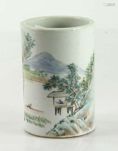 Chinese Famille Rose Porcelain Brush Pot