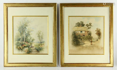 Bowers, Two Country Scenes, Watercolor