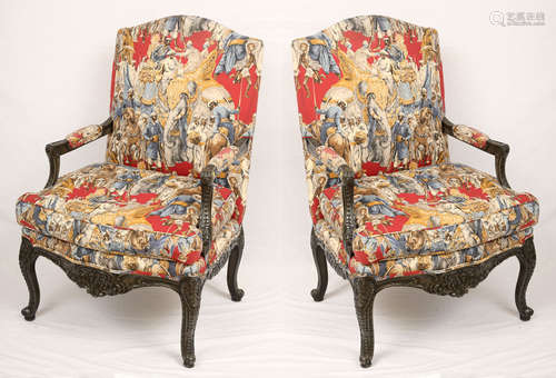 Pr. George III Style Library Armchairs