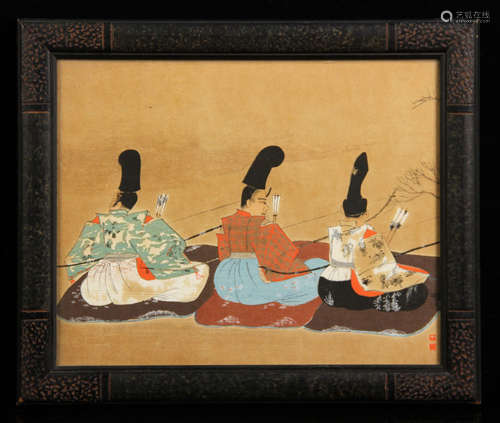 Japanese Print, 3 Seated Women