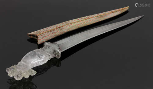 Mughal Carved Rock Crystal Dagger