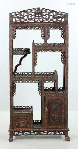 Late 19th C. Chinese Redwood Showcase (Da Bao Ge)