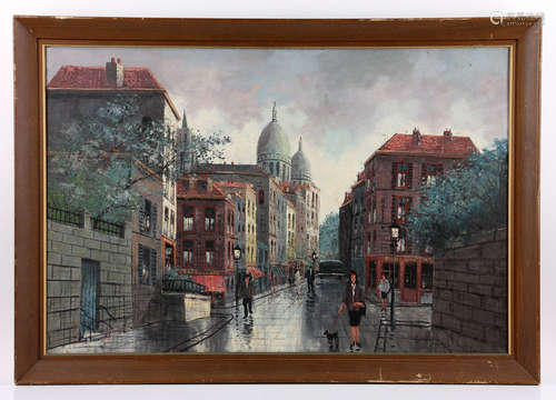 Godard, Paris Street Scene, Oil on Canvas