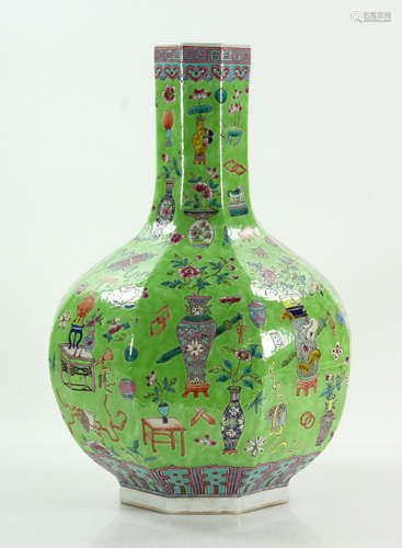 Chinese Lime Green Vase