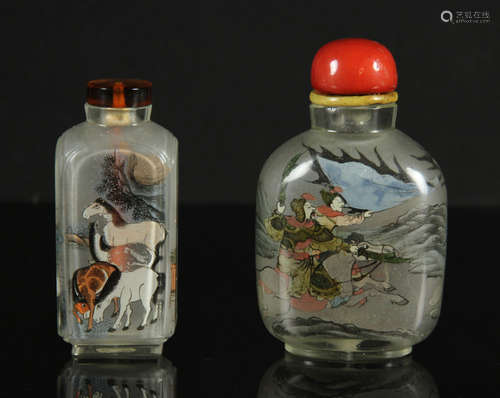 Two Reverse Painted Snuff Bottles