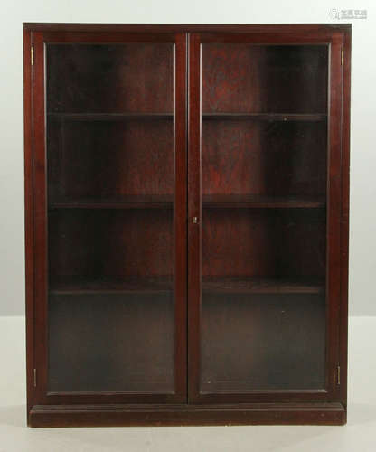 Mahogany Bookcase with Glass Doors