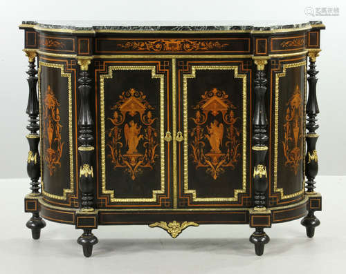 Important 19th C. Inlaid Credenza