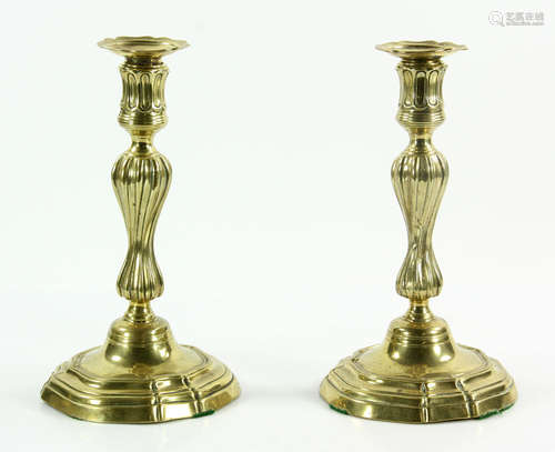 Louis XV Brass Candlesticks