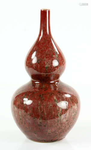 Chinese Red Glazed Double Gourd Vase