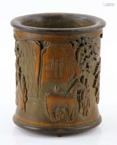 Chinese Carved Bamboo Brush Pot