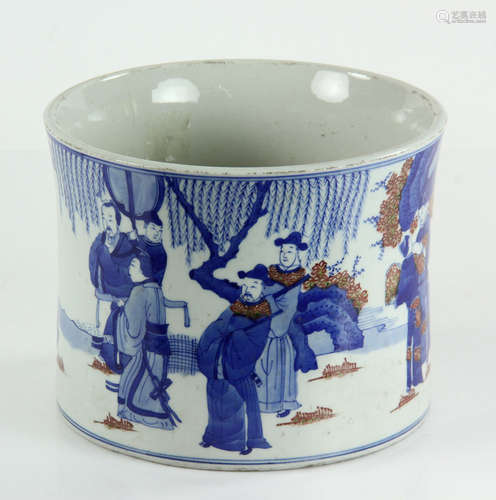 Chinese Blue and White Porcelain Brush Pot