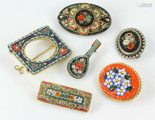 Six Italian Mosaic Jewelry Pieces