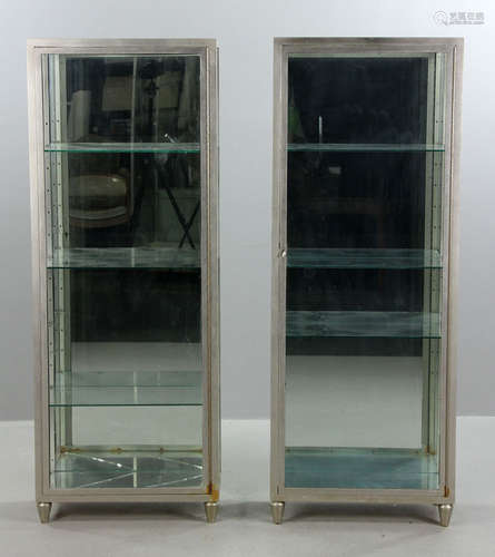 Pr. Metal and Glass Display Cases