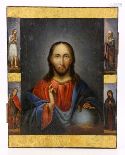 19th C. Antique Russian Icon of Jesus Christ