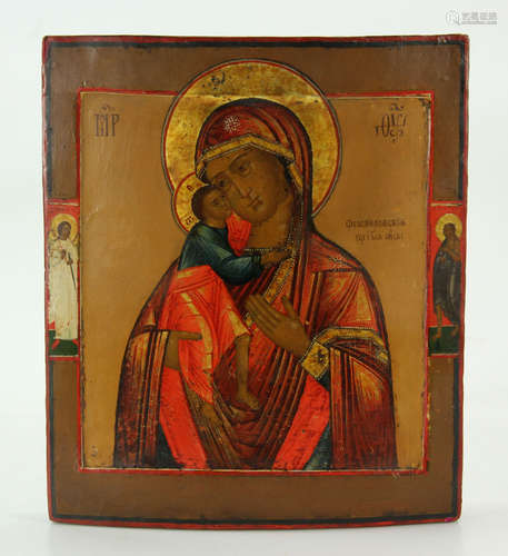 19th C. Antique Russian Icon, Feodorovskaya, Mother of God