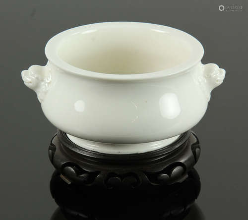 Chinese Blanc De Chine Lion Head Censer