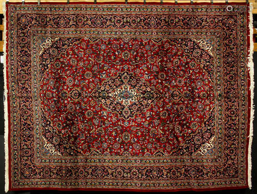 Persian Semi-Antique Kashan Carpet