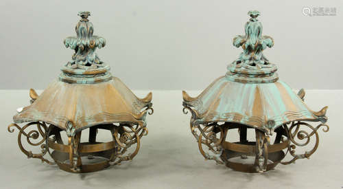 2 Pagoda Form Lanterns