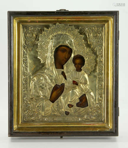 Antique 84 Silver Icon Iverskaya, Mother of God