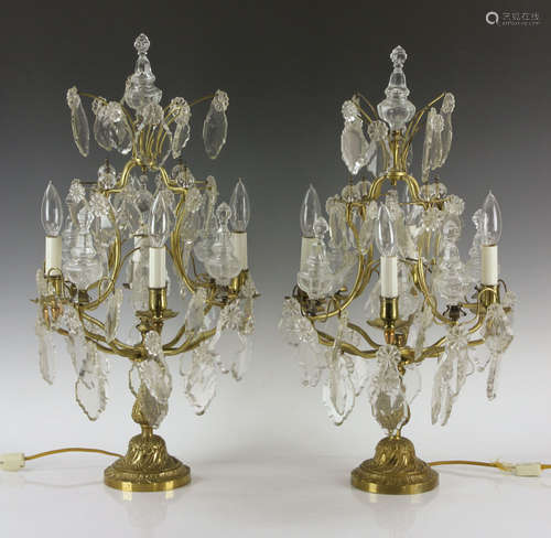 Pr. Girandole Bronze Lamps