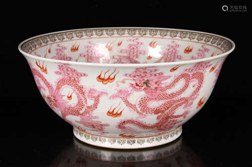 Large Chinese Famille Rose Bowl