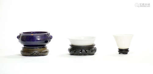 Group of 17th C. Chinese Monochrome Ceramics