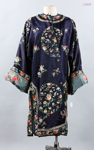 Chinese Embroidered Silk Robe