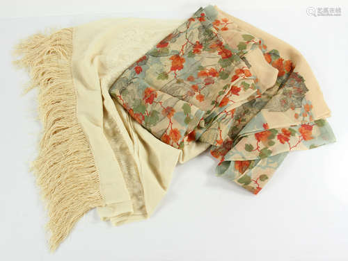 Two French Silk Scarves