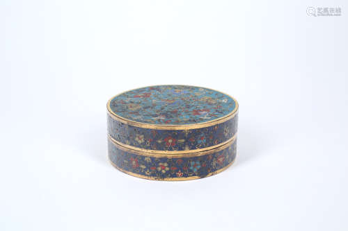 A Chinese Cloisonné Round Box with Cover