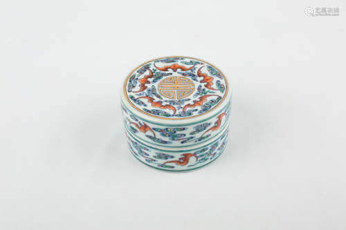 A Chinese Doucai Porcelain Box with Cover