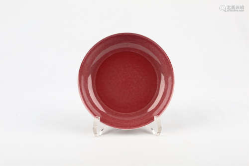 A Chinese Red Glazed Porcelain Dish 