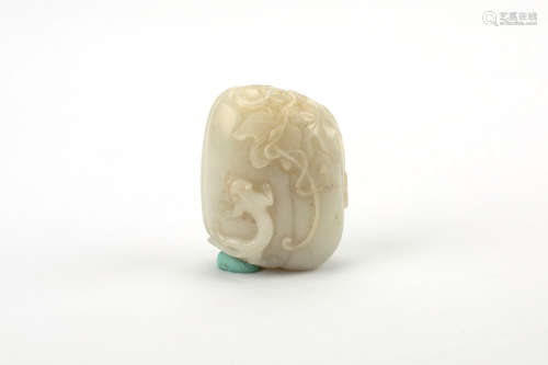 A Chinese White Jade Snuff Bottle