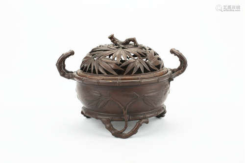 A Chinese Bronze Tri-Pod Censer