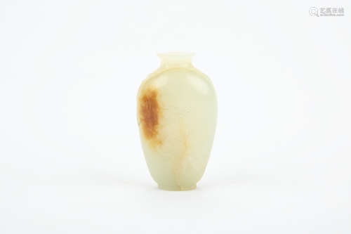 A Chinese White Jade Carved Snuff Bottle