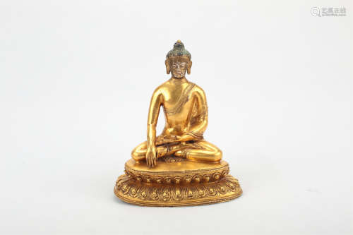 A Chinese Gilt Bronze Seated Buddha