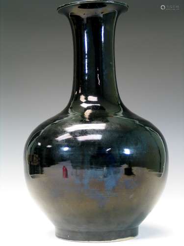 Chinese mirror black glazed porcelain vase, Tongzhi