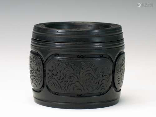 Chinese pottery cricket box.
