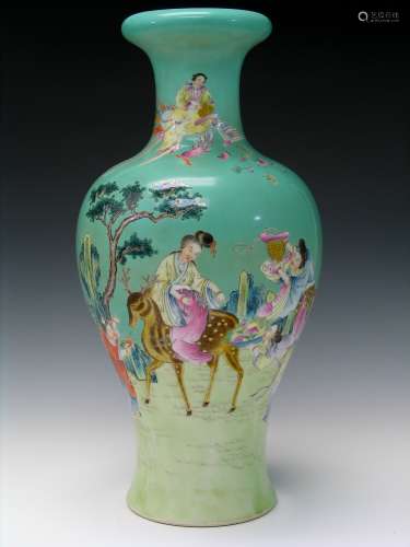 Chinese famille rose porcelain vase, Daoguang mark.