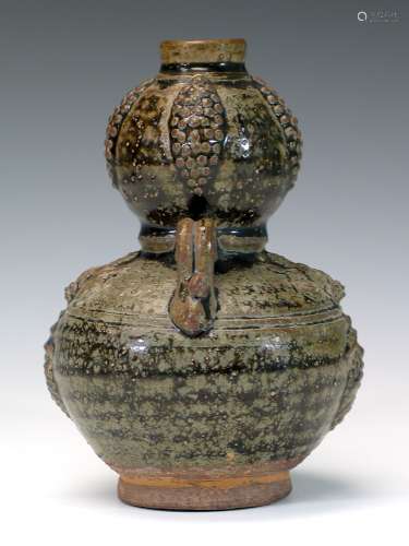 Chinese double gourd pottery vase