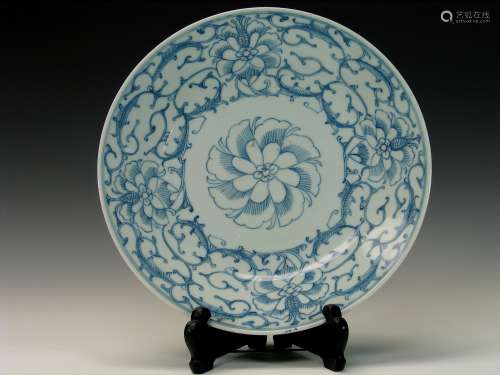 Chinese blue and white porcelain plate, Daoguang mark.