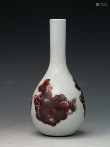 Chinese underglaze red porcelain vase, Guangxu